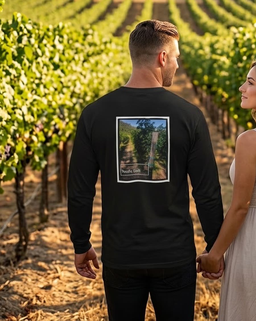 The Vineyard Long-Sleeve — black, vineyard graphic